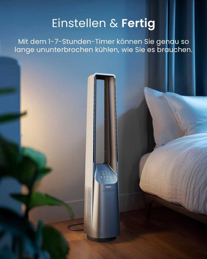 Pro Breeze 101cm rotorloser Ventilator - Ventilator oszillierend mit Fernbedienung, LED Display, 6 G