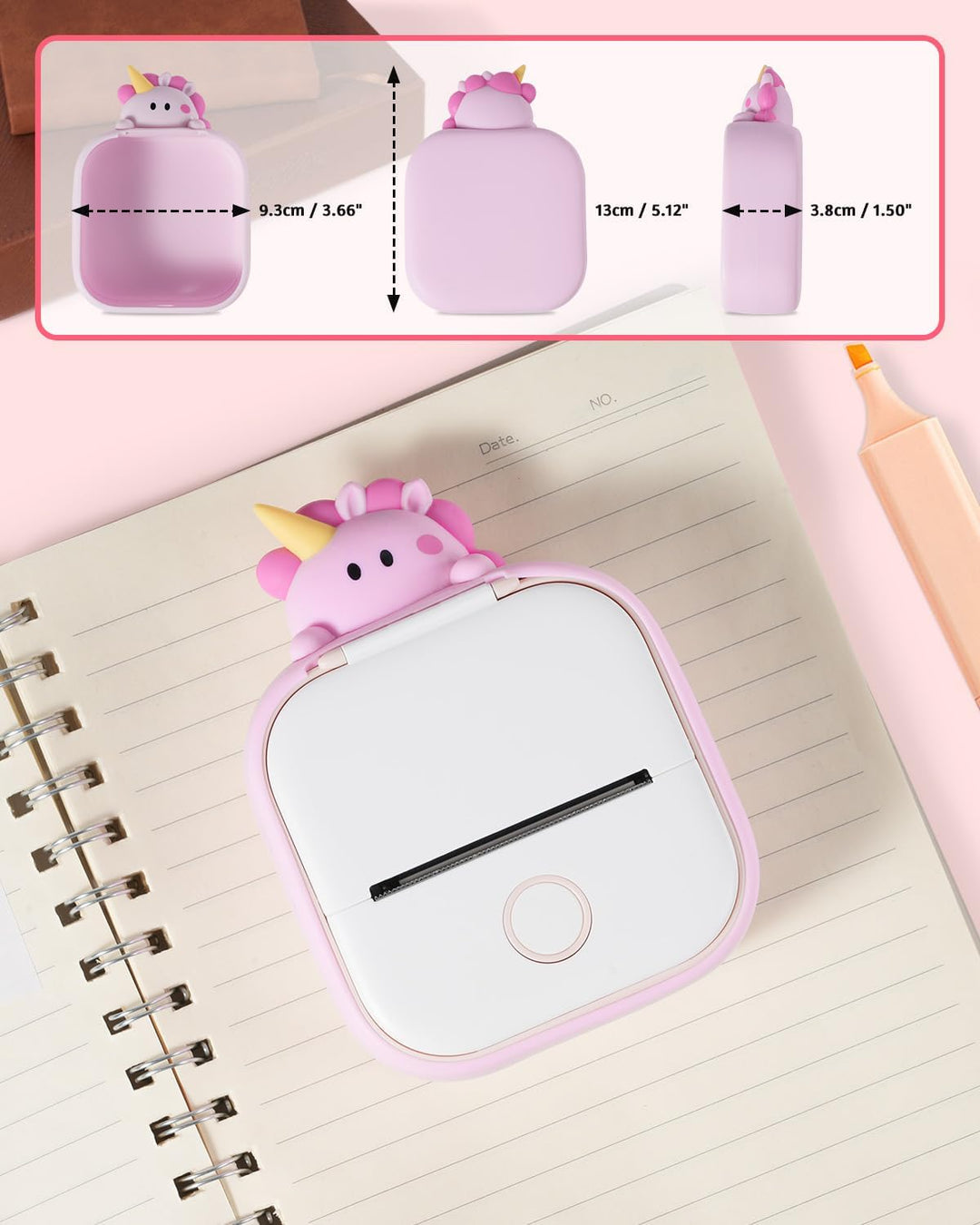 Memoking T02 Schutzhülle - Einhorn-Form, Weiches Silikon, Niedliches Design, Kompatibel mit T02 Mini