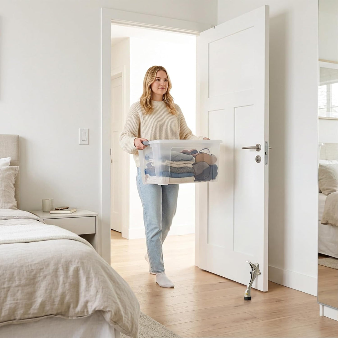 Türstopper, 2 Packungen Kickdown-Türstopper mit One-Touch, verstellbare Höhe und Gummispitze, 10,2 c
