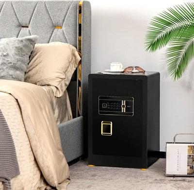 COSTWAY 42,5L Safe Tresor mit Zahlenschloss | eingebauter abschliessbarer Box | abnehmbarem Regal |