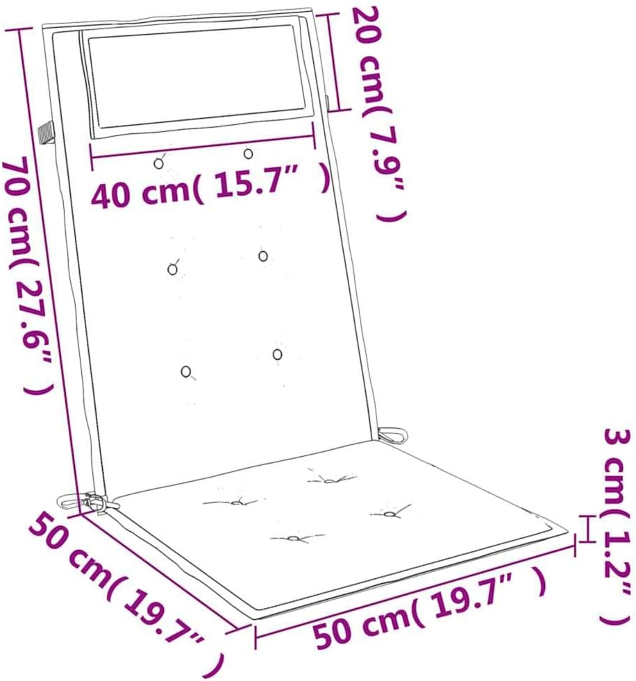 vidaXL Hochlehner Auflage 4 STK., Sitzkissen für Gartenmöbel Hocker Ottomanen, Wasserabweisendes Sit