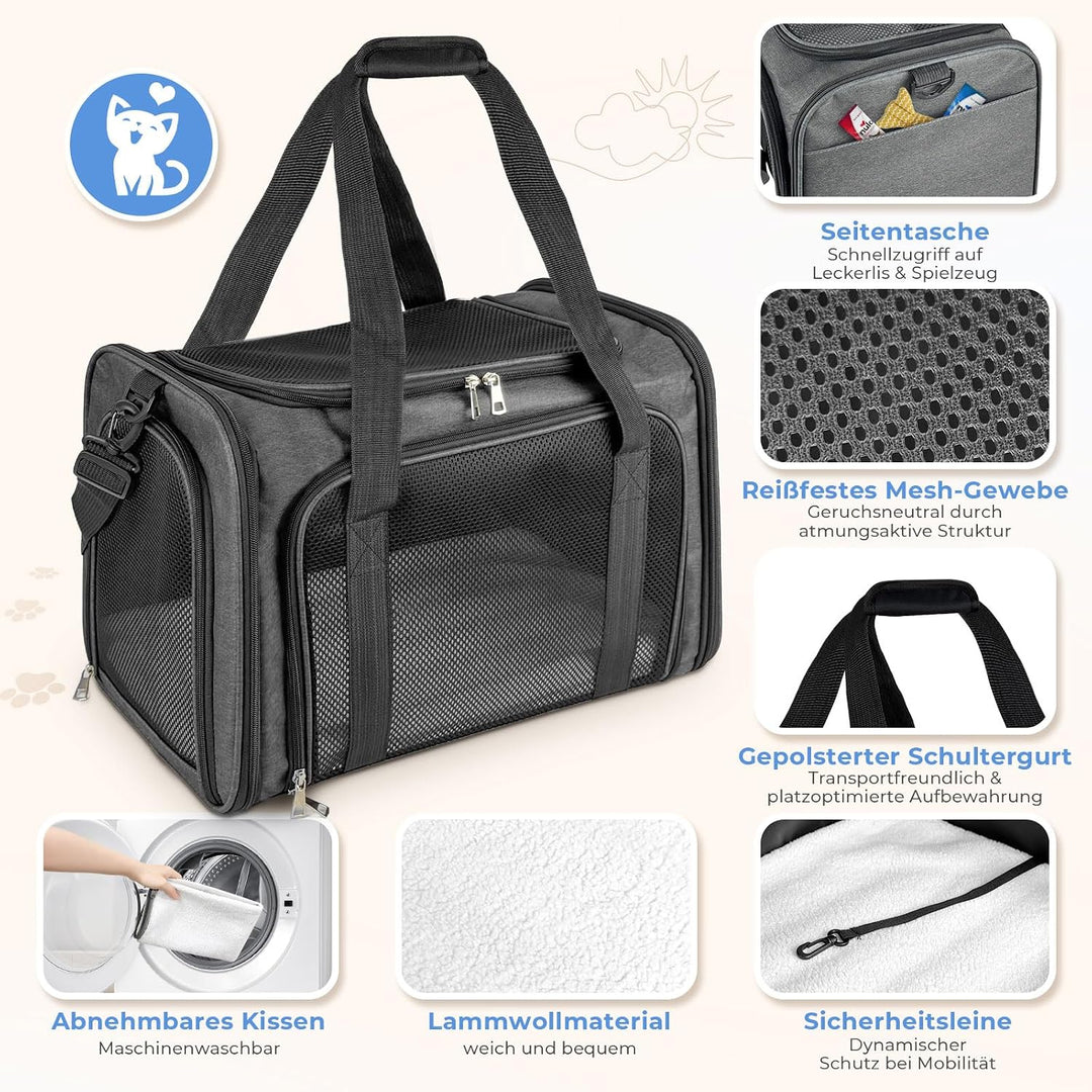 Transporttasche für Katze Hund, Hundetransportbox | Faltbare Katzentransportbox,5kg Katzen Hunde Tra
