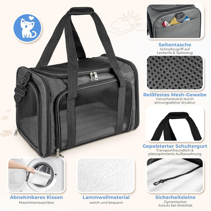 Transporttasche für Katze Hund, Hundetransportbox | Faltbare Katzentransportbox,5kg Katzen Hunde Tra