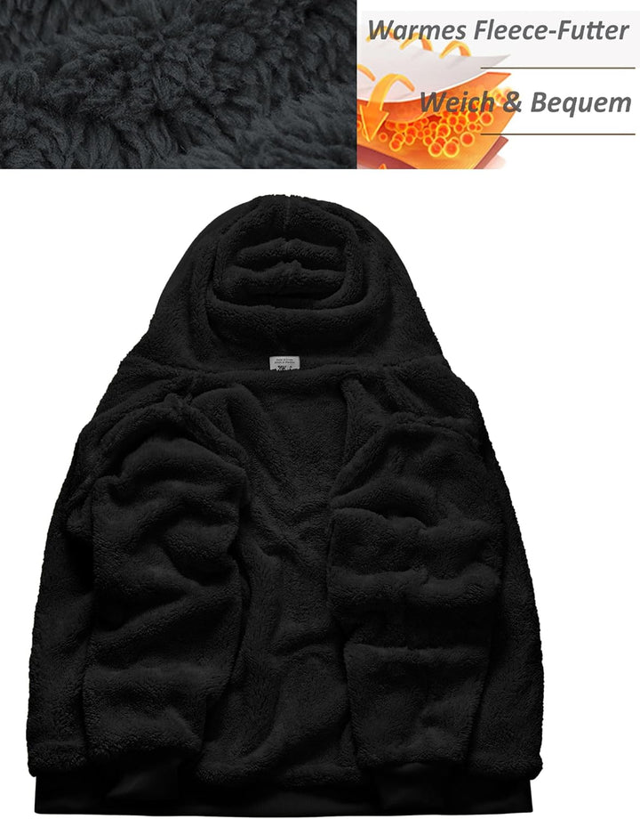 SwissWell Hoodies Herren Gefütterte Sweatjacke mit Kapuze Winter Jacke Reissverschluss Warmer Fleece