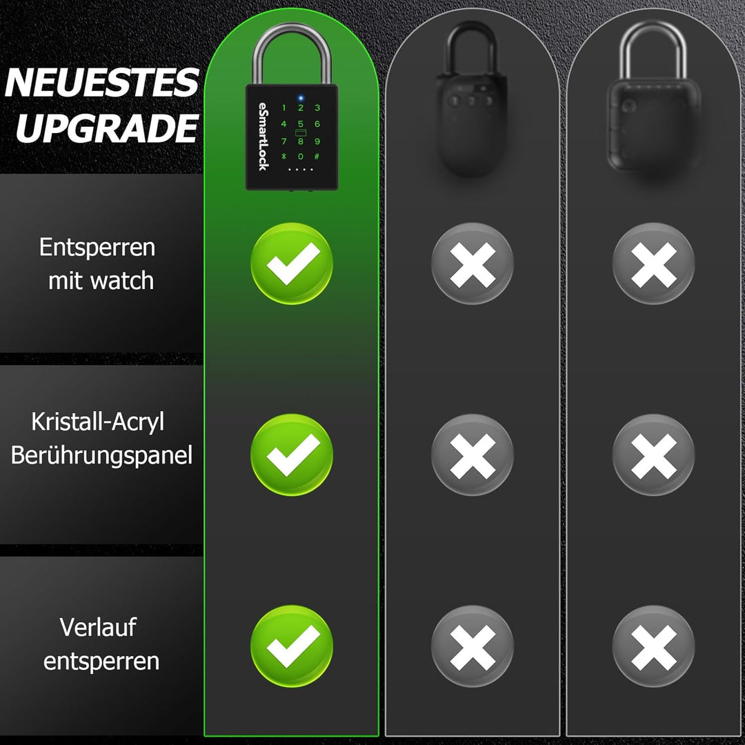 Zahlenschloss Vorhängeschloss mit Zahlencode Schlüssel NFC RFID eLinkSmart wetterfest Schwerlast Kom