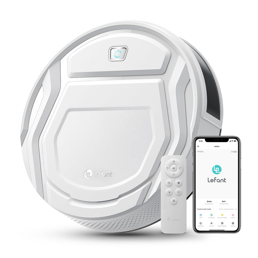 LEFANT Saugroboter mit Fernbedienung, 2200Pa Staubsauger Roboter, 120Mins Max, WLAN Roboterstaubsaug