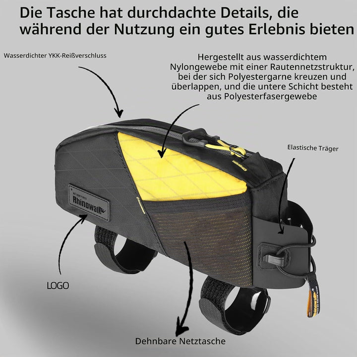 Rhinowalk Fahrrad Rahmentasche Wasserdicht Rohrtasche Oberrohrtaschen Triangeltasche Dreieck Fahrrad