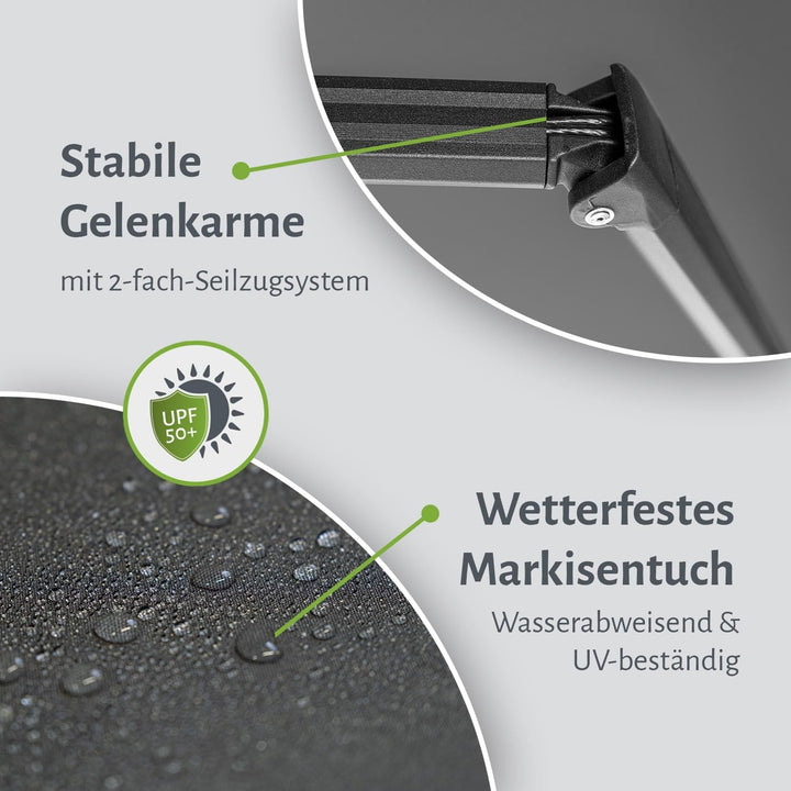 empasa manuelle Gelenkarmmarkise Markise Start | Sonnenmarkise Sonnenschutz Alu / Polyester komplett