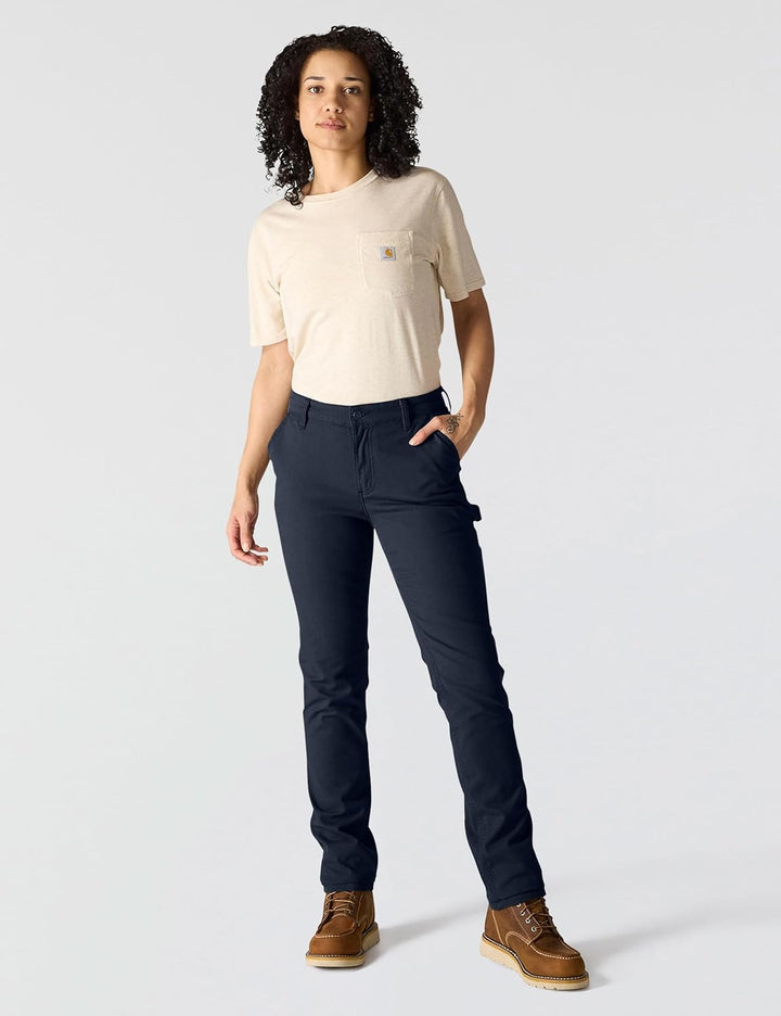 Carhartt Damen The Essential Canvas Pant Arbeitshose 44 Marineblau/Mosaikfliese, 44 Marineblau/Mosai