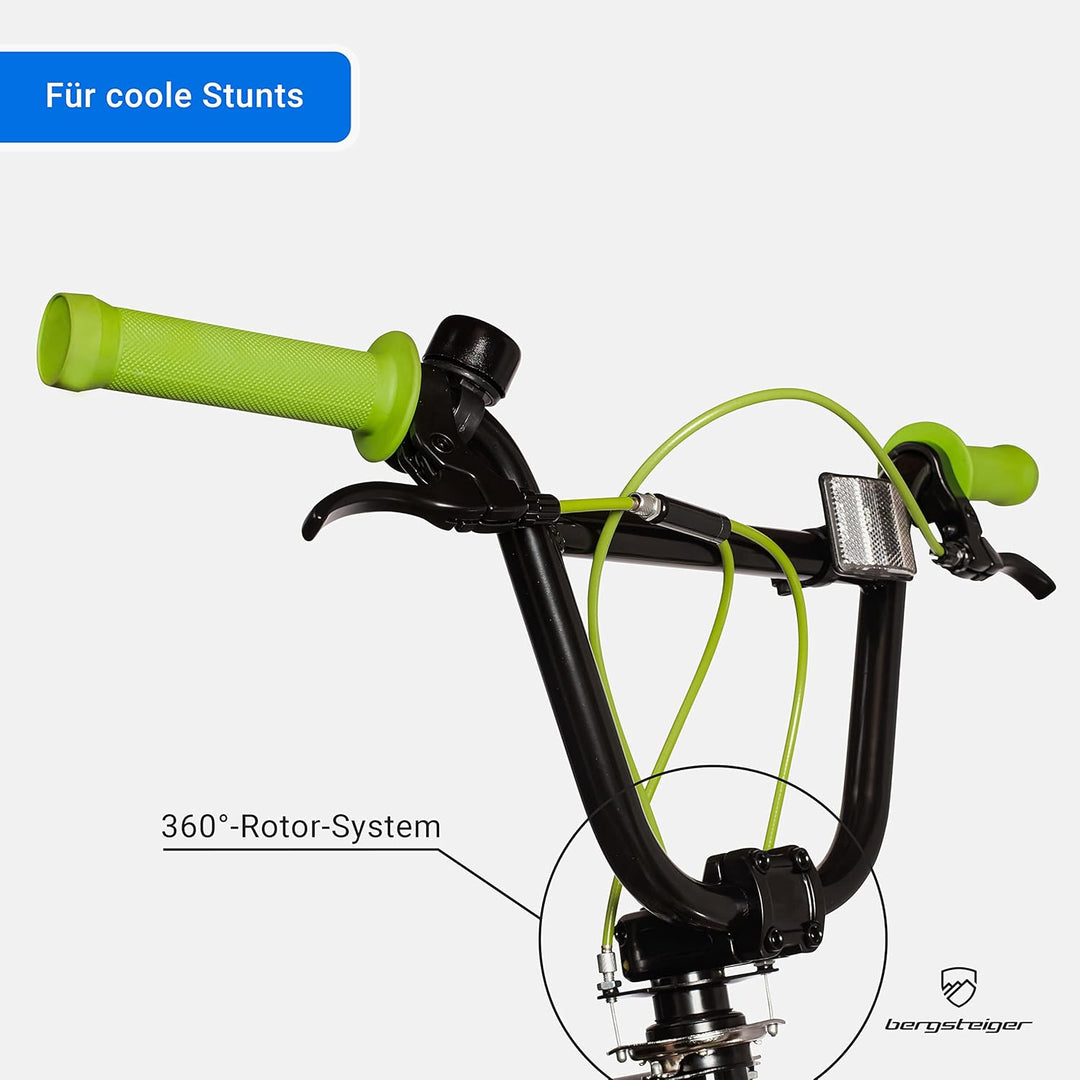 Bergsteiger Halifax 20 Zoll BMX, Fatbike, 360° Rotor-System, Freestyle, 2 Stahl Pegs, Kettenschutz,