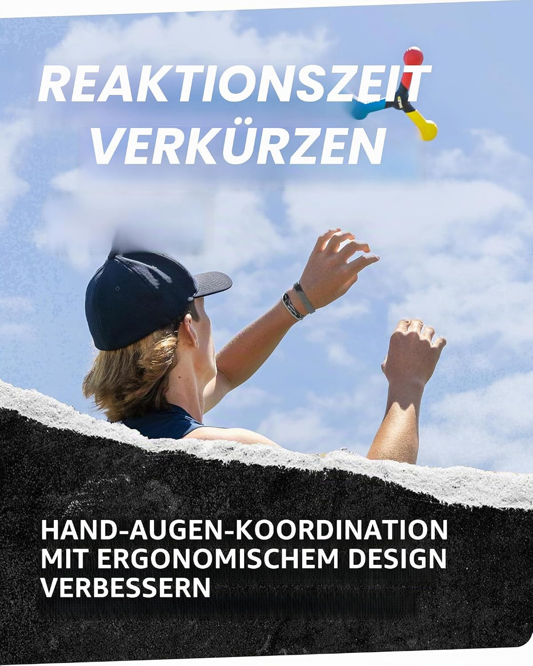SKLZ Sports & Outdoor & Sports Reaktionsbälle Reaktiver Verschluss Sportreaktionsgerät, Blau/Gelb/Ro