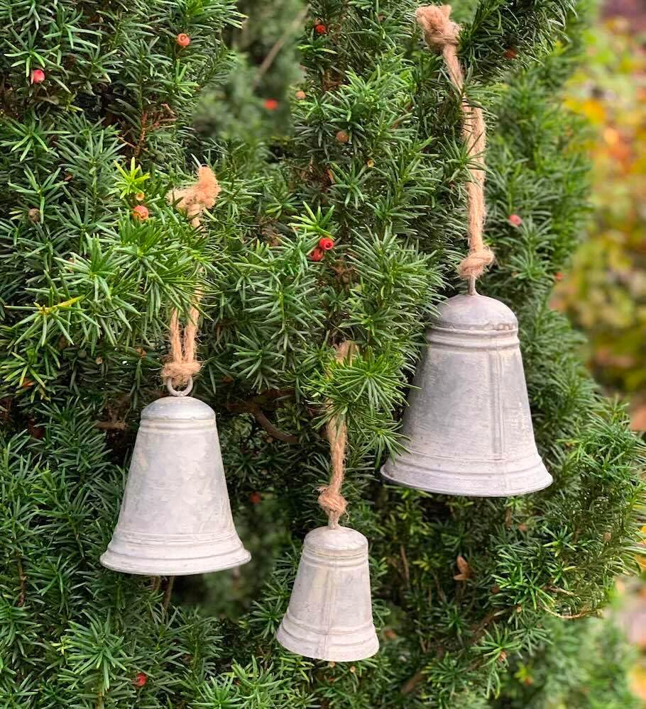 zeitzone Glocken-Set Zink Weihnachtsglocke 3 Stück Nikolaus Weihnachtsdeko
