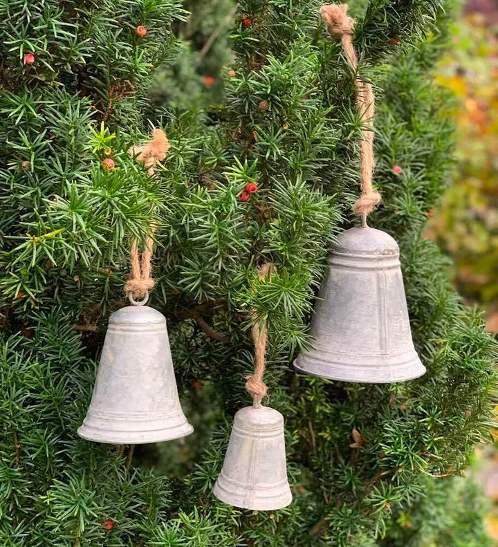 zeitzone Glocken-Set Zink Weihnachtsglocke 3 Stück Nikolaus Weihnachtsdeko