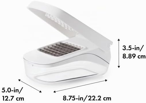 OXO Good Grips Gemüseschneider/Zwiebelhacker mit Klingen aus Edelstahl (Weiss und Transparent) Pour