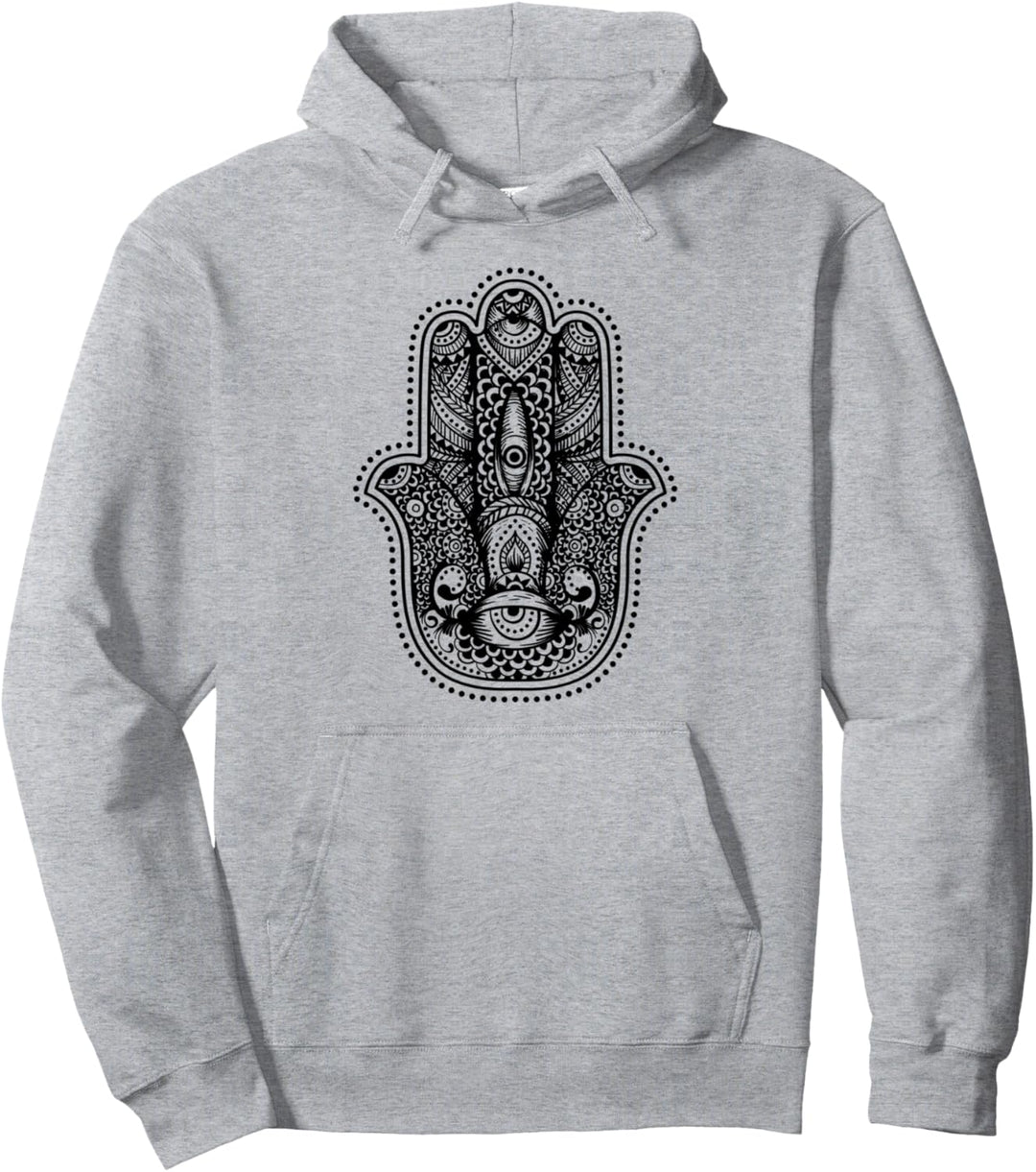 Hamsa Hand Psytrance Goa Rave Pullover Hoodie