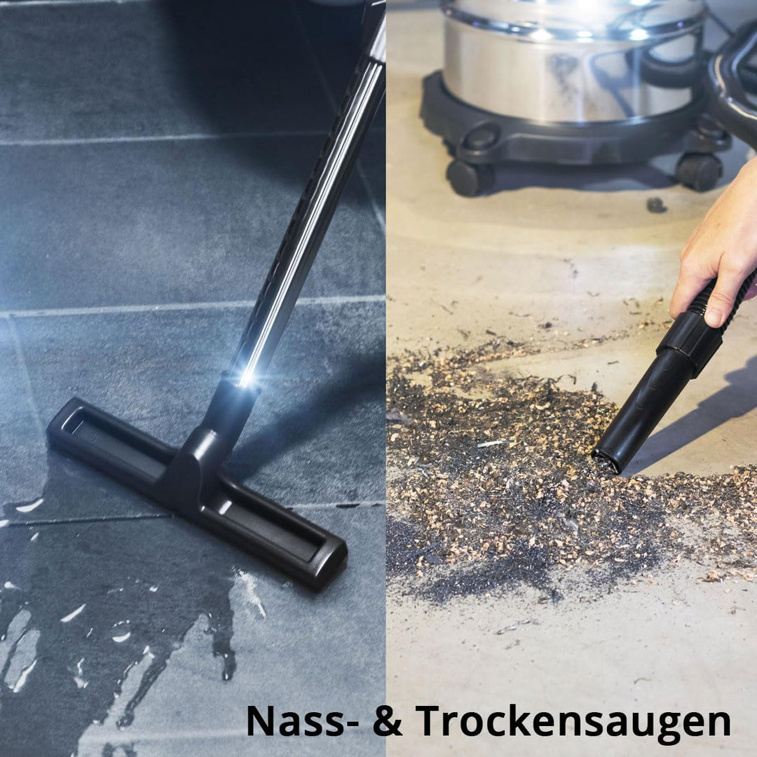 STAHLWERK Nass- und Trockensauger VCL-1600 ST – 1600 W Industriesauger mit 35 l Edelstahlbehälter, B