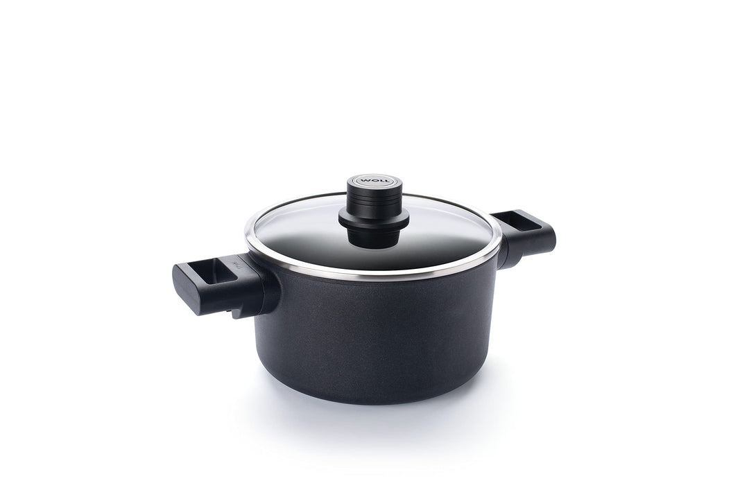Woll Diamond Logic XR Topf mit Glasdeckel in Box - Induktiv -, Ø 20 cm, 12 cm hoch, 3 Liter, mit 2 S
