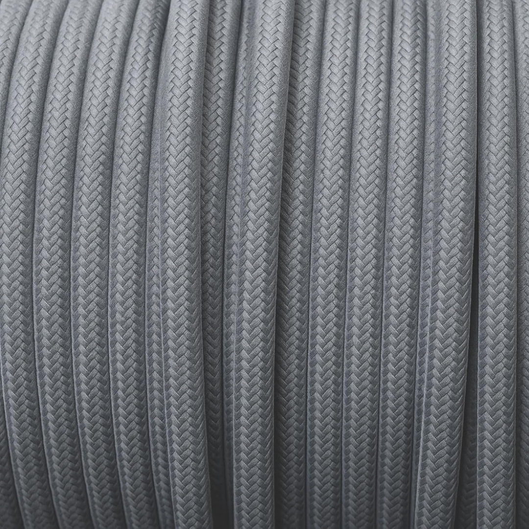 smartect Textilkabel Dunkelgrau, 10 Meter Vintage Lampenkabel Stoff, 3-Adrig (3 x 0.75 mm²) Stromkab