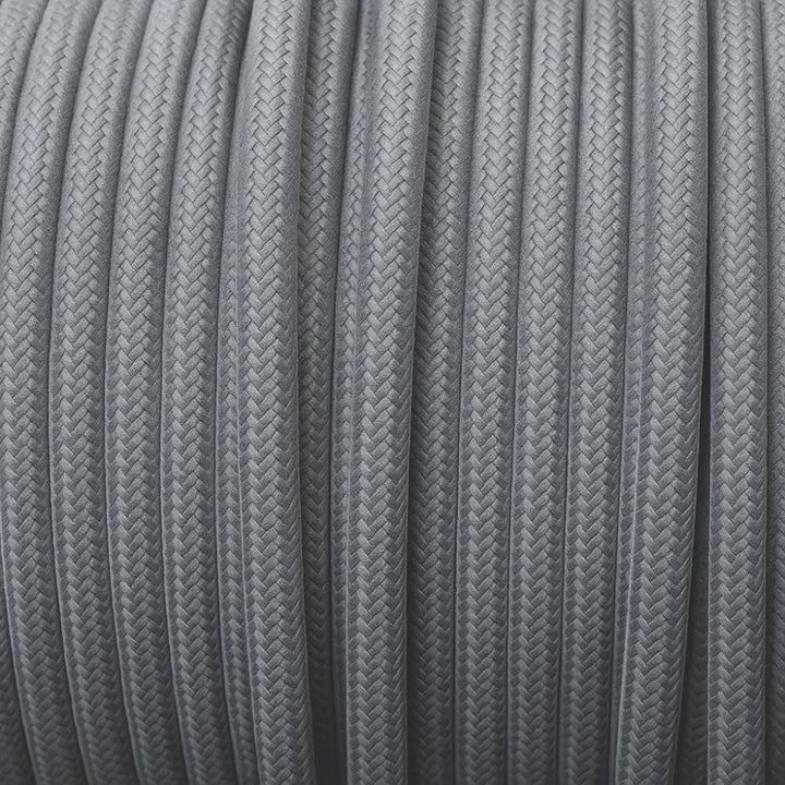 smartect Textilkabel Dunkelgrau, 10 Meter Vintage Lampenkabel Stoff, 3-Adrig (3 x 0.75 mm²) Stromkab