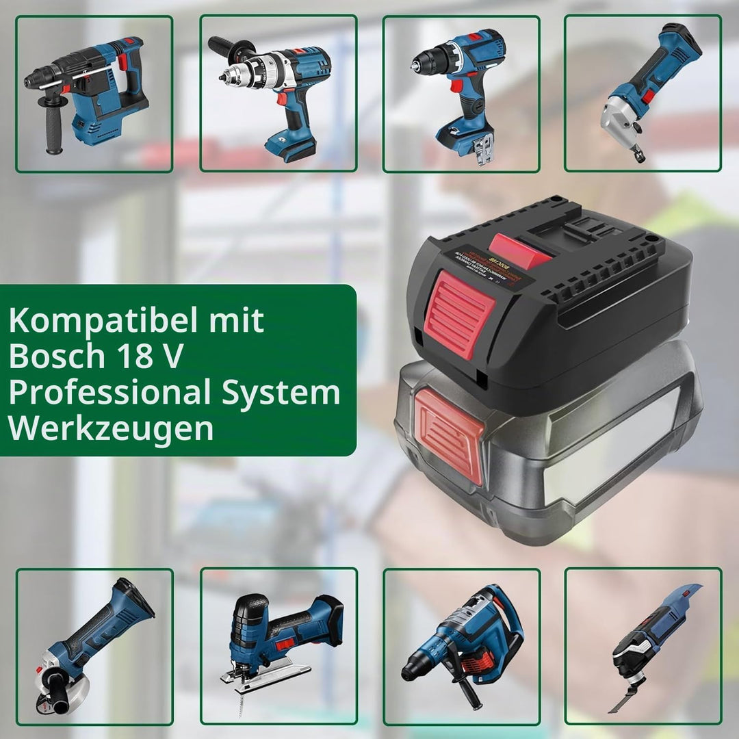BOSC18B Batterieadapter für Bosch PBA auf GBA, Akkuadapter für Bosch PBA/PSB/PSR Akku auf Profession