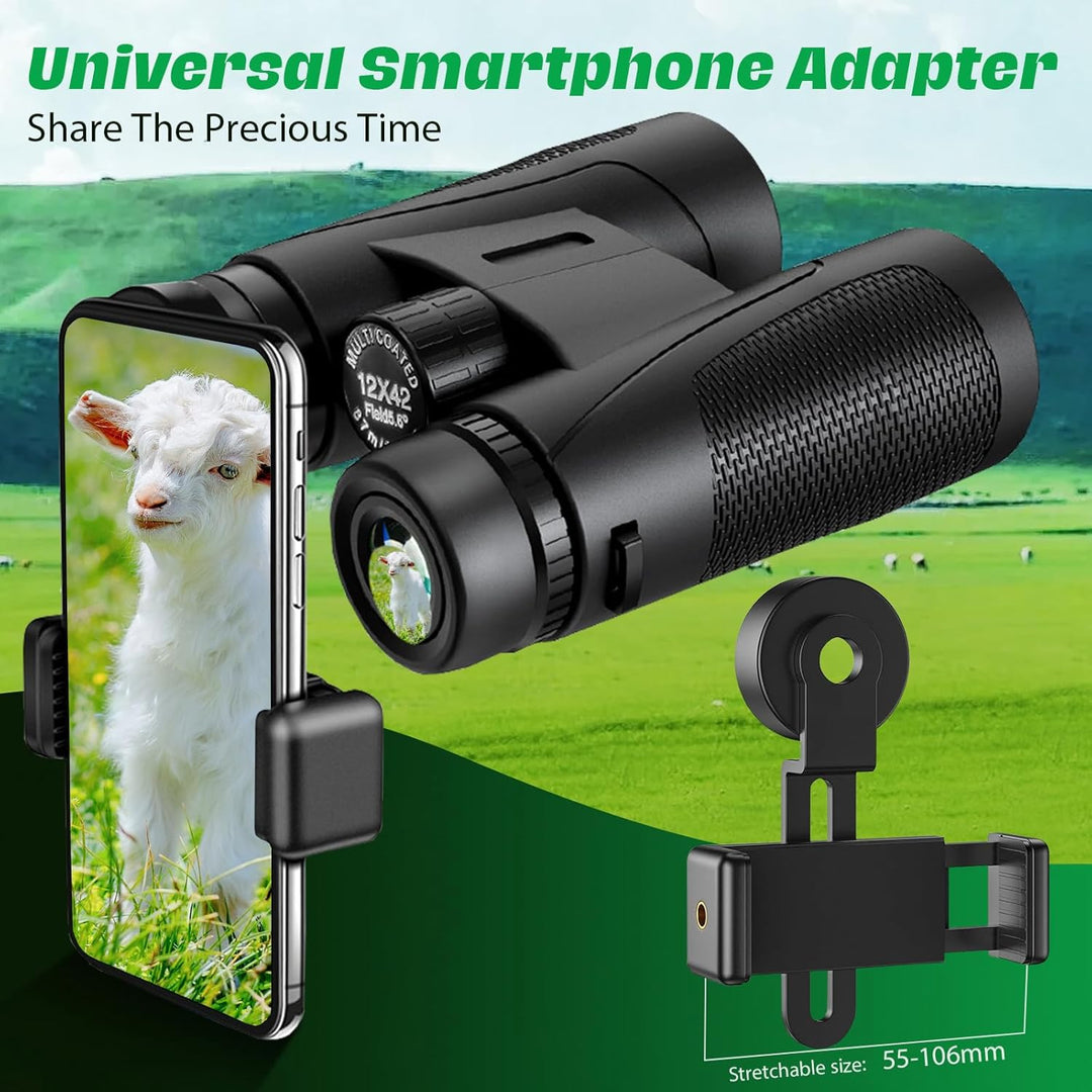 Feldstecher Fernglas Erwachsene, Binoculars Professional mit BAK4-Prisma & FMC-Vergütung 12x42 HD-Fe