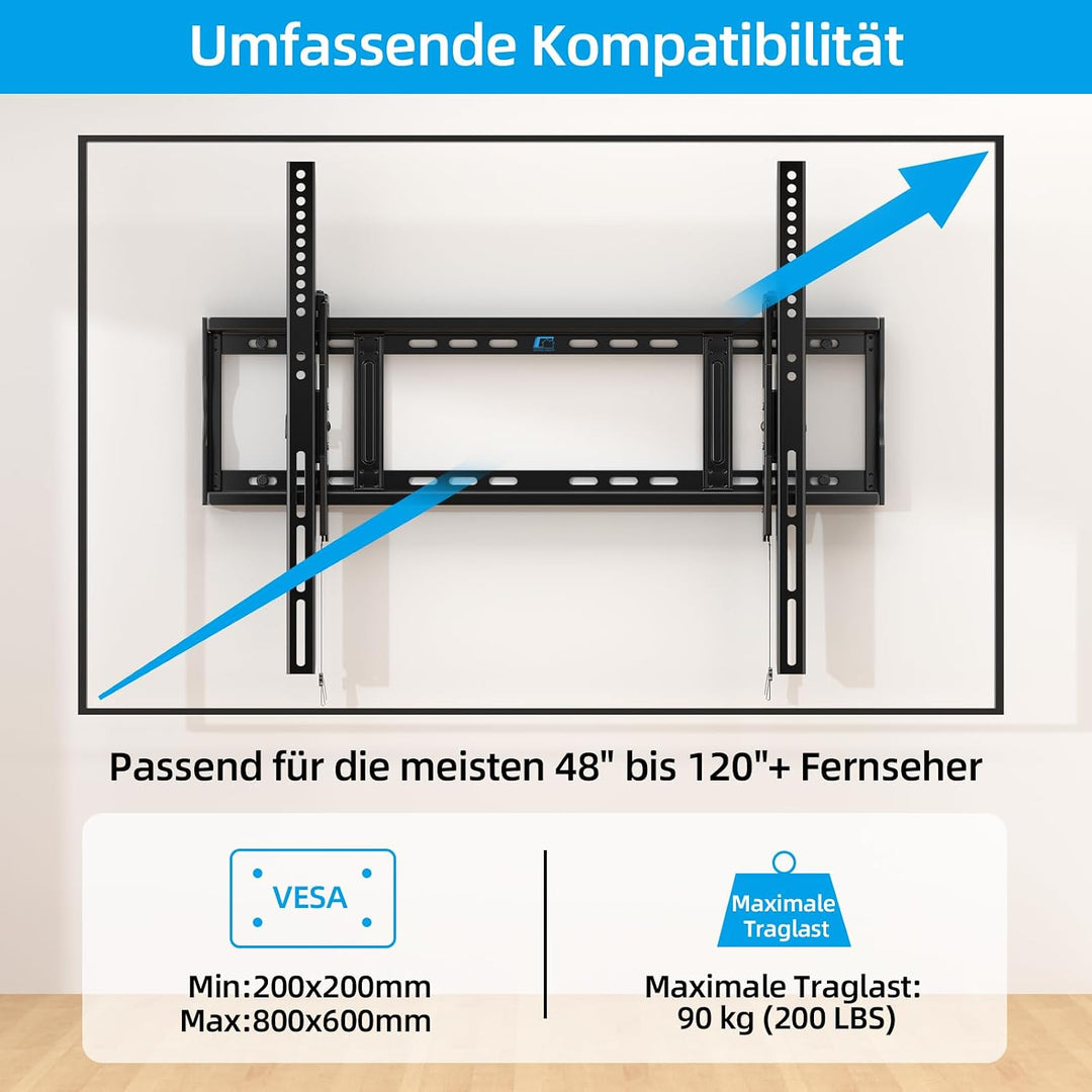 HOME VISION Strapazierfähige neigbare TV-Wandhalterung für 122-300 cm flache/gebogene Fernseher, 91
