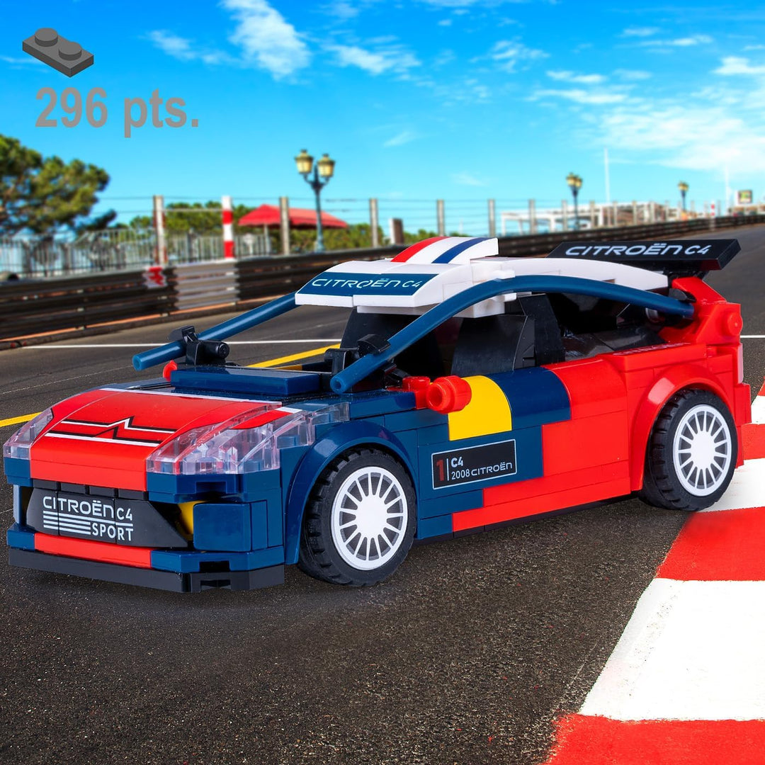 JAMARA 402872 CADA 2008 Citroën C4 WRC 1:24 Bricks, Kids Spielzeugauto, Sport Rennwagen für Kinder a