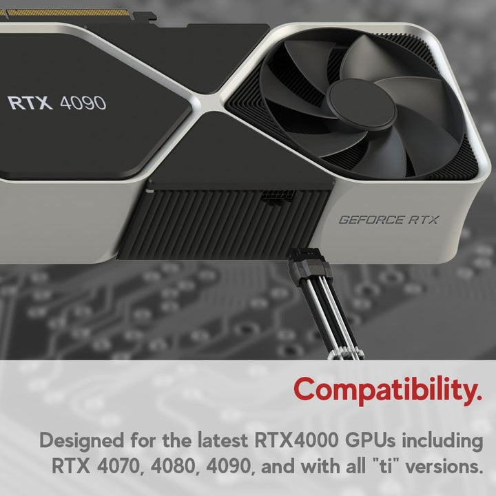 LINKUP - AVA PCIE 5.0 Geformtes & Gelötetes 16Pin (12+4) zu 3x8Pin | 16AWG Umhüllt | Kompatibel mit