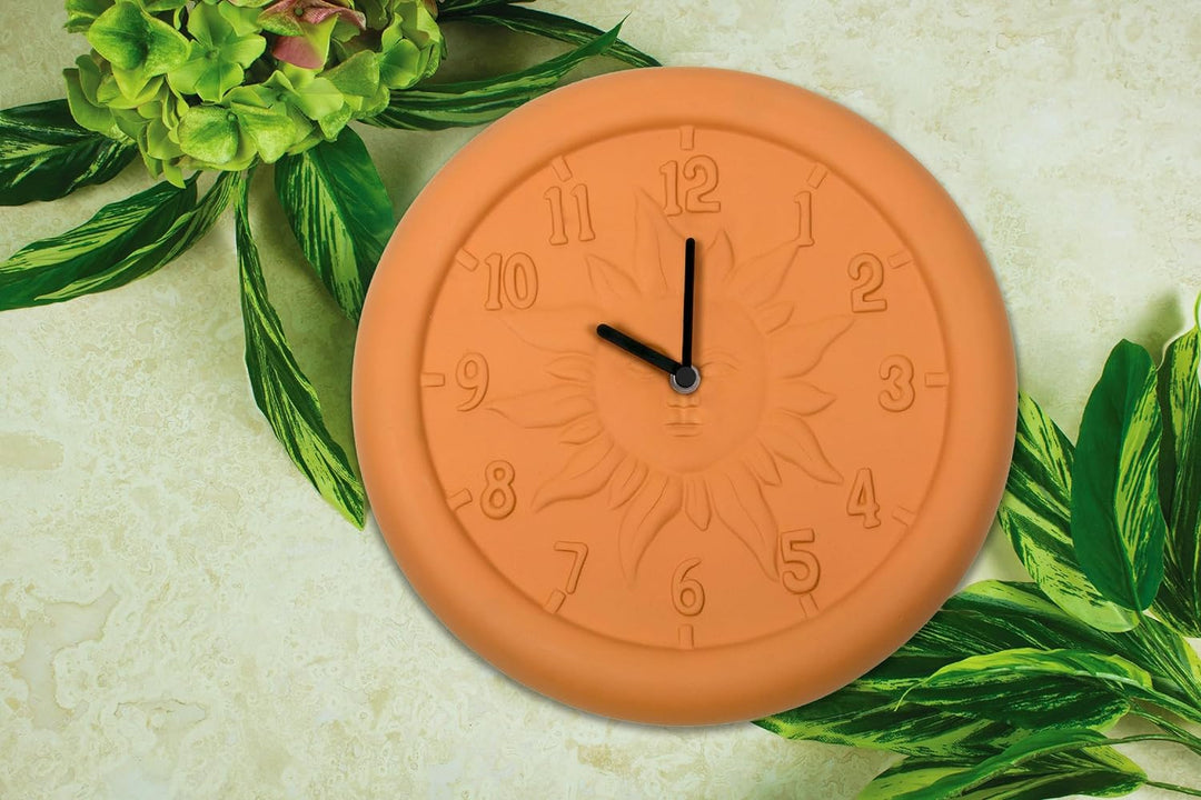 Poolmaster 52550 Terra Cotta Uhr für Innen- und Aussenbereich, 30,5 cm Mehrfarbig
