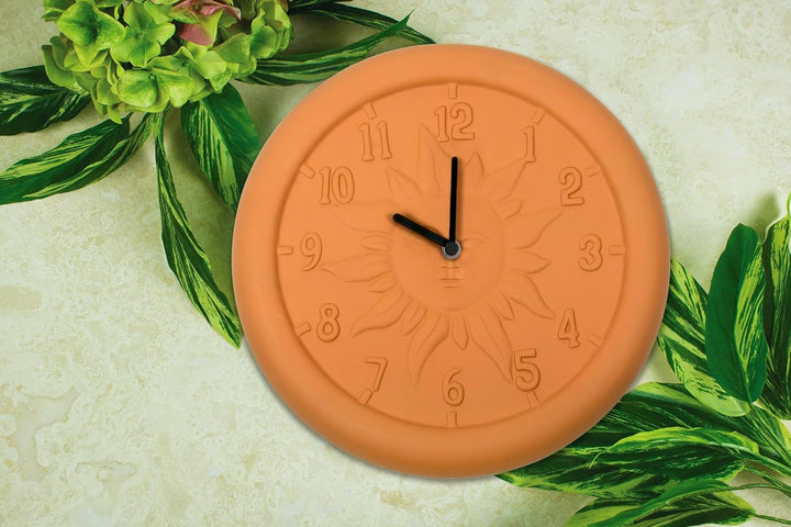 Poolmaster 52550 Terra Cotta Uhr für Innen- und Aussenbereich, 30,5 cm Mehrfarbig