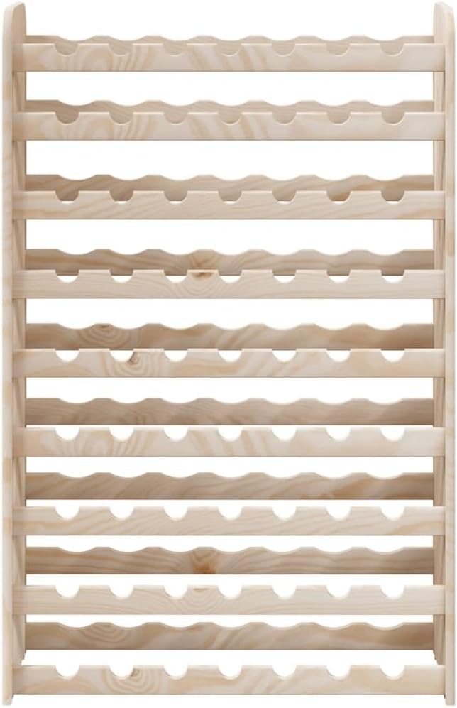 vidaXL Weinregal, Flaschenregal mit 9 Ebenen Wellen-Design, Flaschenständer für 63 Flaschen, Weinsch
