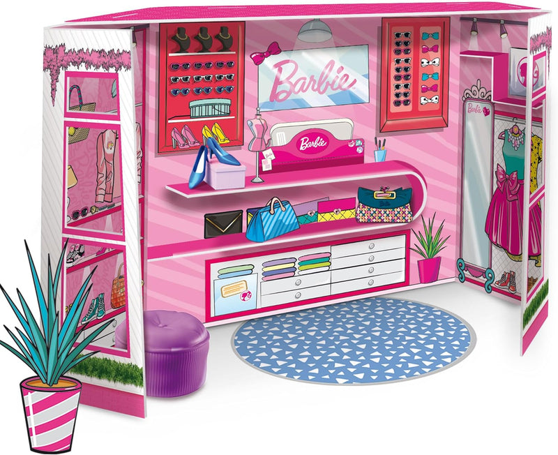 Lisciani - Barbie Fashion - Boutique zum Selberbauen mit Ankleideraum und inklusive Barbie-Puppe - W