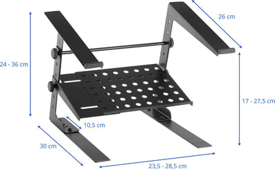 Pronomic LS-210 Deluxe Laptopständer DJ Notebookstativ Laptop Stand (Höhenverstellbar, inkl. Befesti