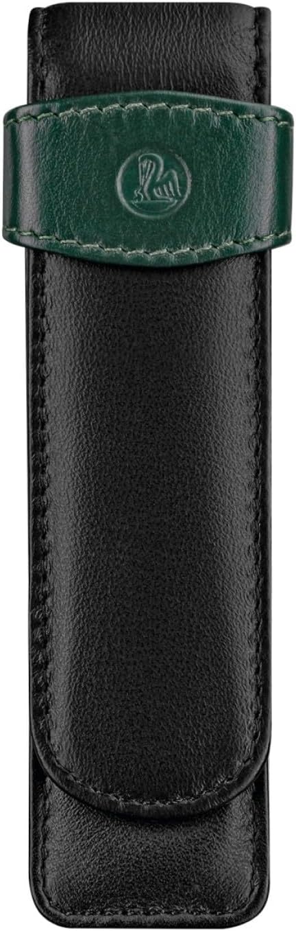 Pelikan 923722 Schreibgeräte-Etui Leder TG 22 Stiftablagen, 1 Stück TG22 Schwarz-grün, TG22 Schwarz-