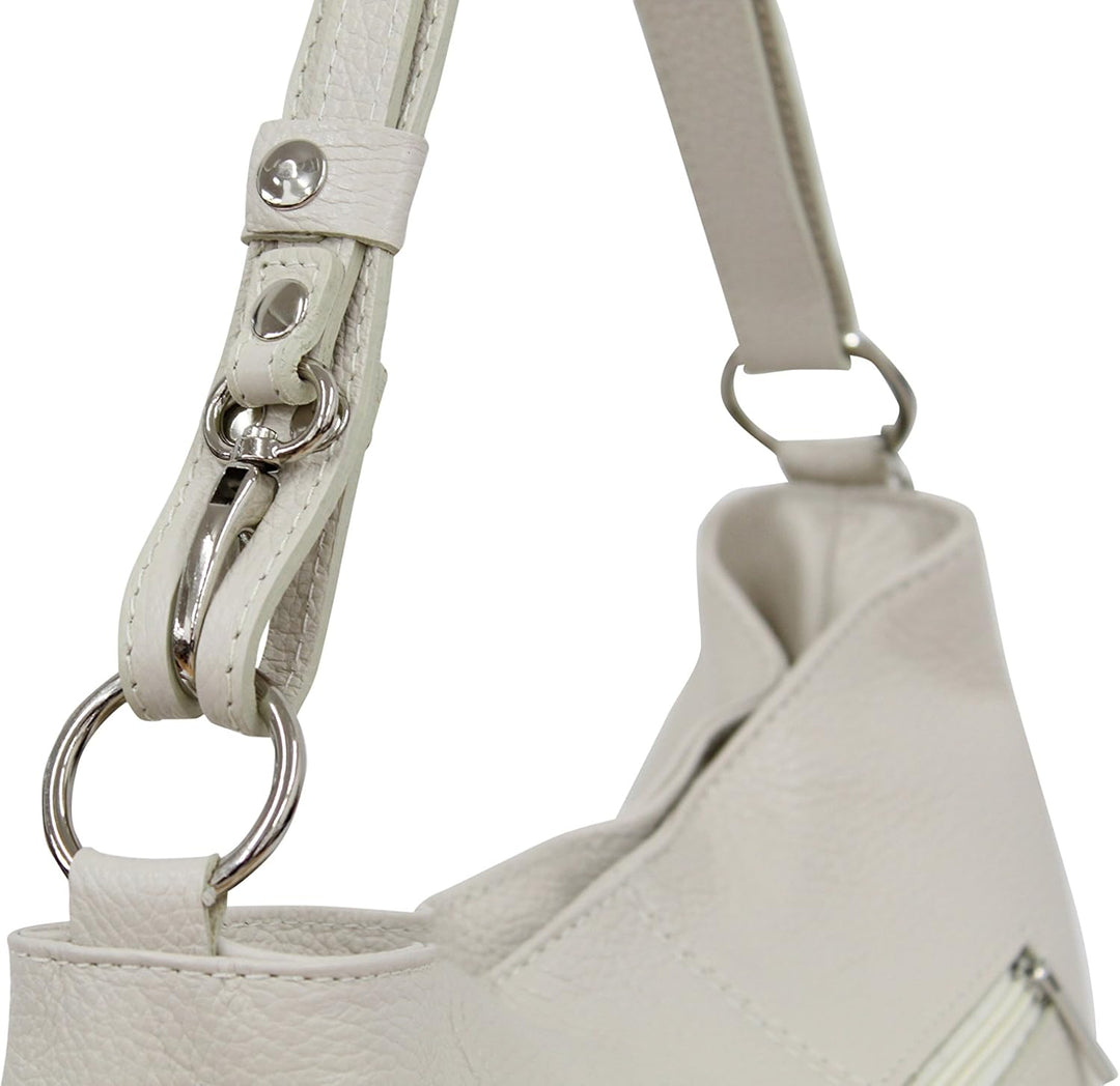AMBRA Moda Damen Leder Handtasche Schultertasche Umhängetasche Hobo bag GL005 Apfelgrün, Apfelgrün