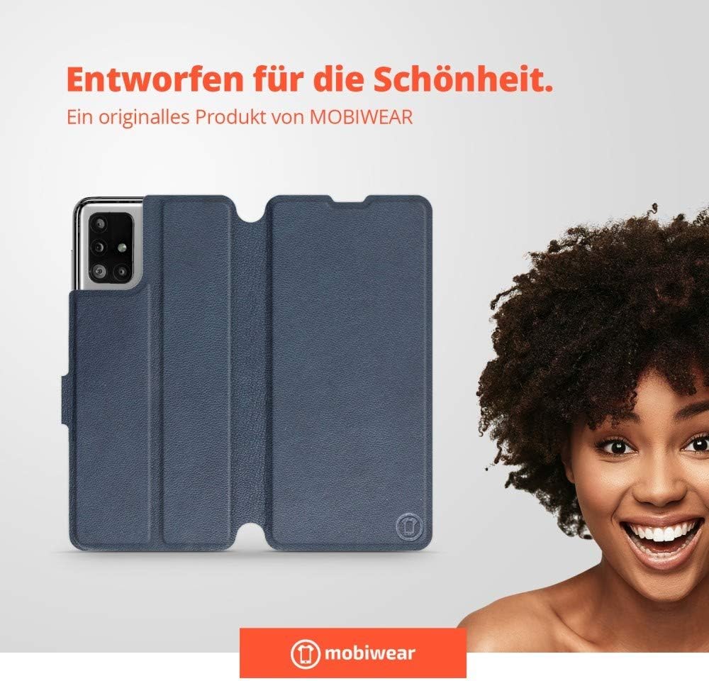 Mobiwear | Echt Lederhülle | Kompatibel mit Samsung Galaxy M51, Made in EU handyhülle, Slim Leather