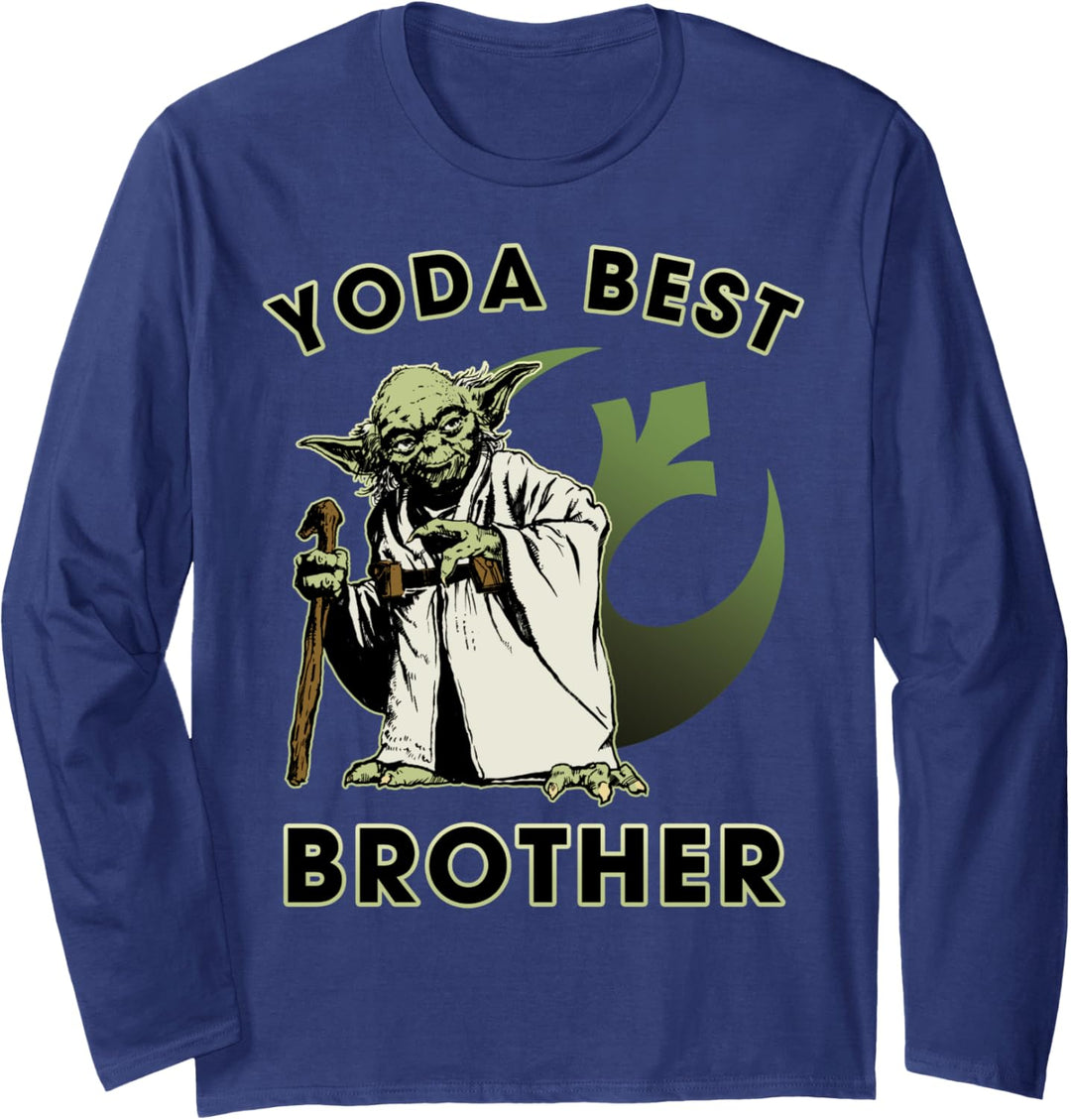 Star Wars Yoda Best Brother Rebel Logo Langarmshirt