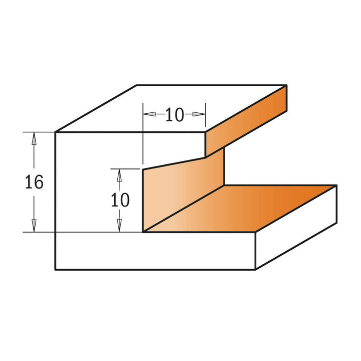 CMT ORANGE TOOLS 955.606.11 - SCHLUSSELOCHFRÄSER HM Z2 S=12 D=16/36X16X60 RE