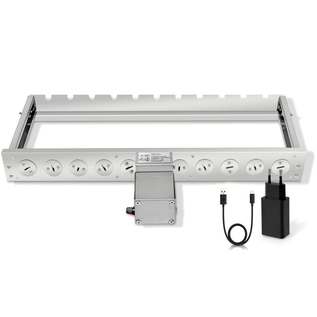 Elektrischer Spiessdreher BBQ Rotisserie Set mit regulierbaren Motor – Edelstahl Grillaufsatz für Ga