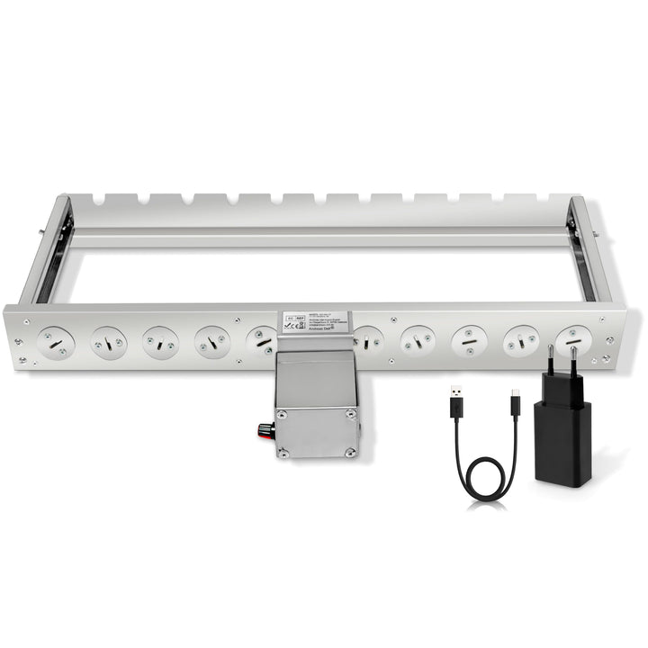 Elektrischer Spiessdreher BBQ Rotisserie Set mit regulierbaren Motor – Edelstahl Grillaufsatz für Ga