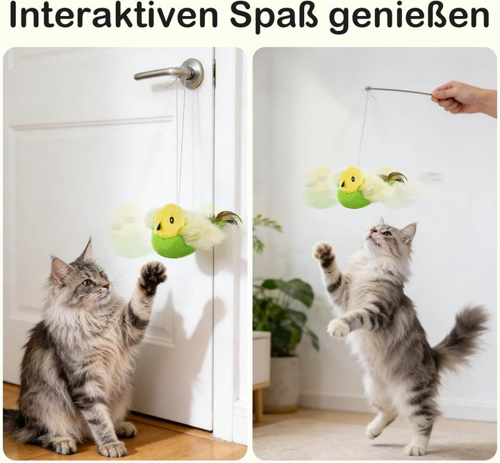 Migipaws Katzenspielzeug, elektrisches interaktives Katzenspielzeug,echte Flügel und Zwitschern wie