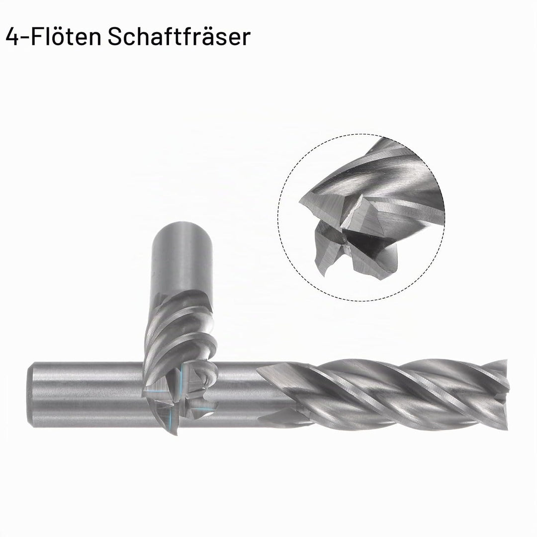 QUARKZMAN 2Stk Hartmetall Schaft Fräser 4-Schneidig 13mm / 0.51" Schnellarbeitsstahl Cnc Fräser Bits
