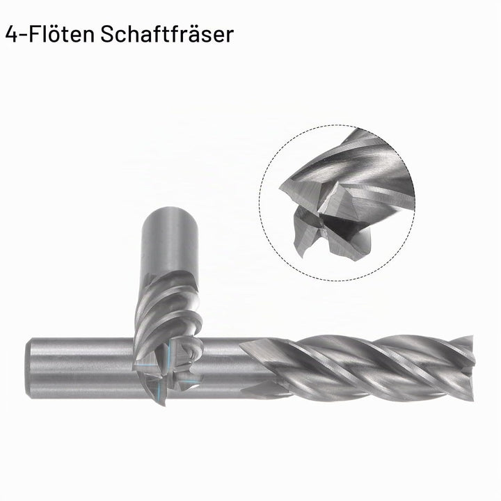 QUARKZMAN 2Stk Hartmetall Schaft Fräser 4-Schneidig 13mm / 0.51" Schnellarbeitsstahl Cnc Fräser Bits