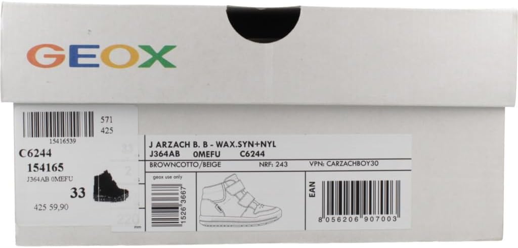 Geox Jungen J Arzach Boy B Sneaker 26 EU Braun, 26 EU Braun