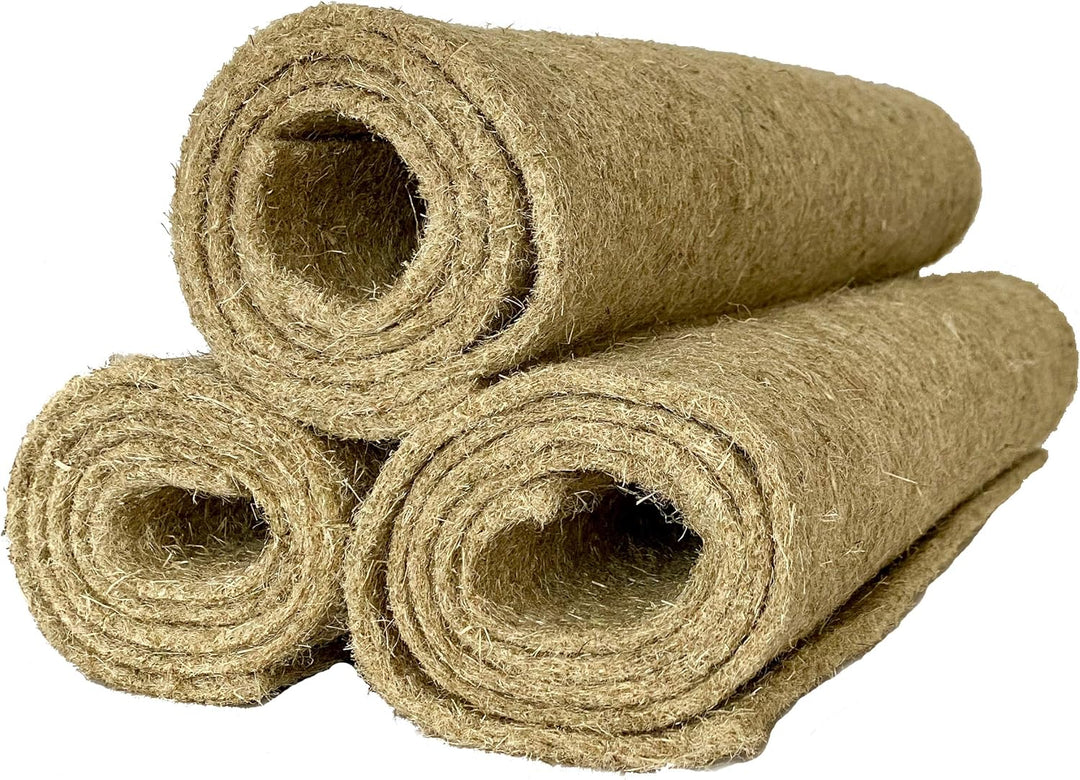Nagerteppich 100% Hanf, 150 x 80 cm ca. 5 mm dick, 3er Pack, Nagermatte, Hanfmatte für Kaninchen,Mee