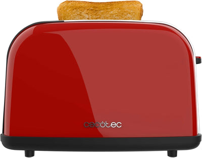 Cecotec Vertikaler Toaster Toastin' time 850 Red Lite, 850W, Kapazität für 2 Toasts, Breiter Schlitz