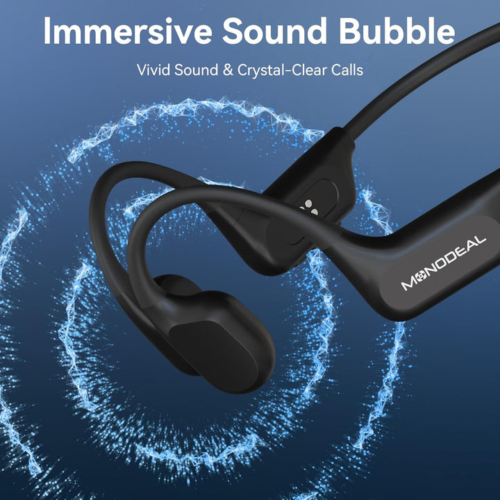 MONODEAL Knochenschall Kopfhörer Schwimmen Bluetooth 6.0 IPX8 Unterwasser 16G MP3 Open-Ear Bone Cond