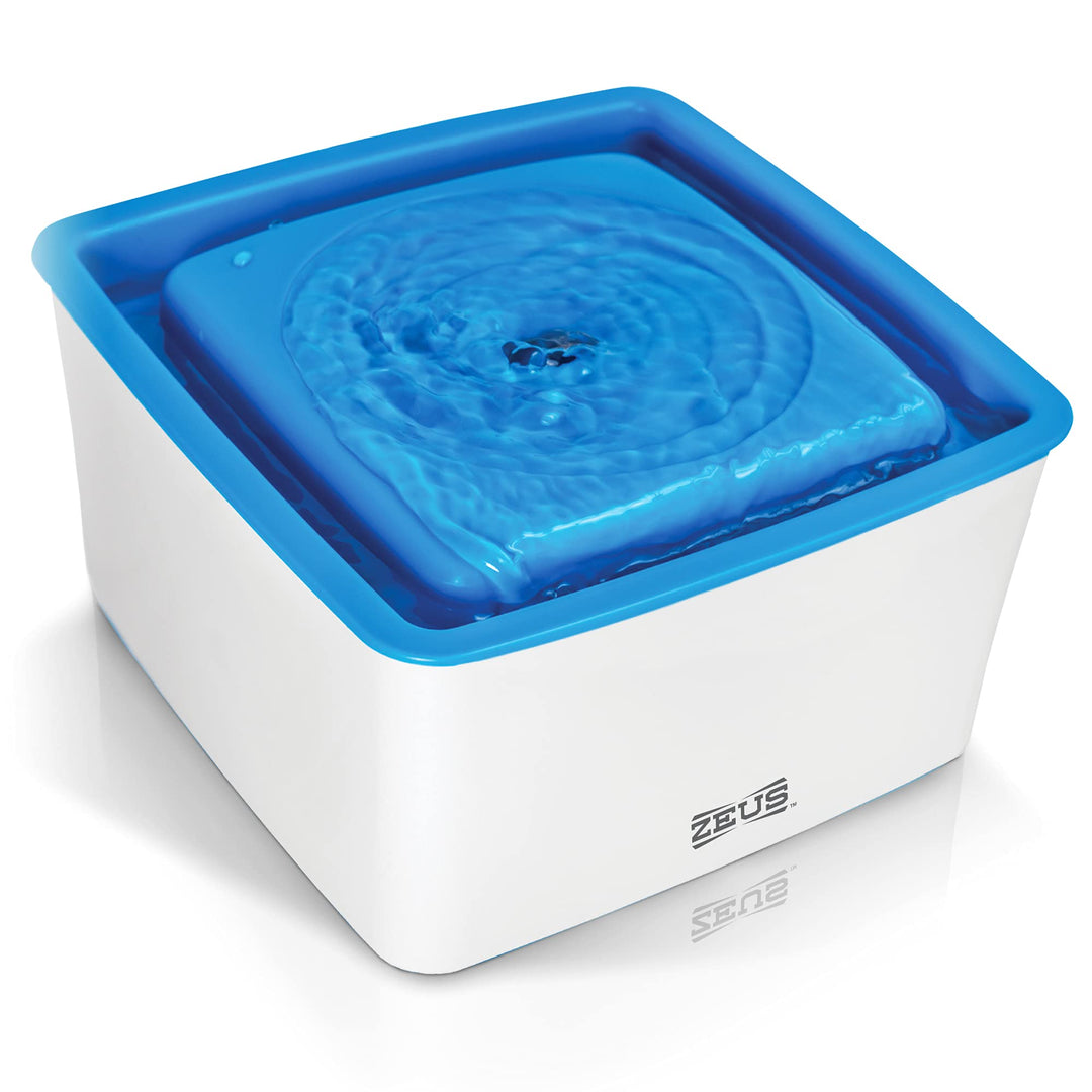 Zeus Trinkbrunnen für Hunde, weiss/blau, 1,5L Trinkbrunnen 1,5L, Trinkbrunnen 1,5L