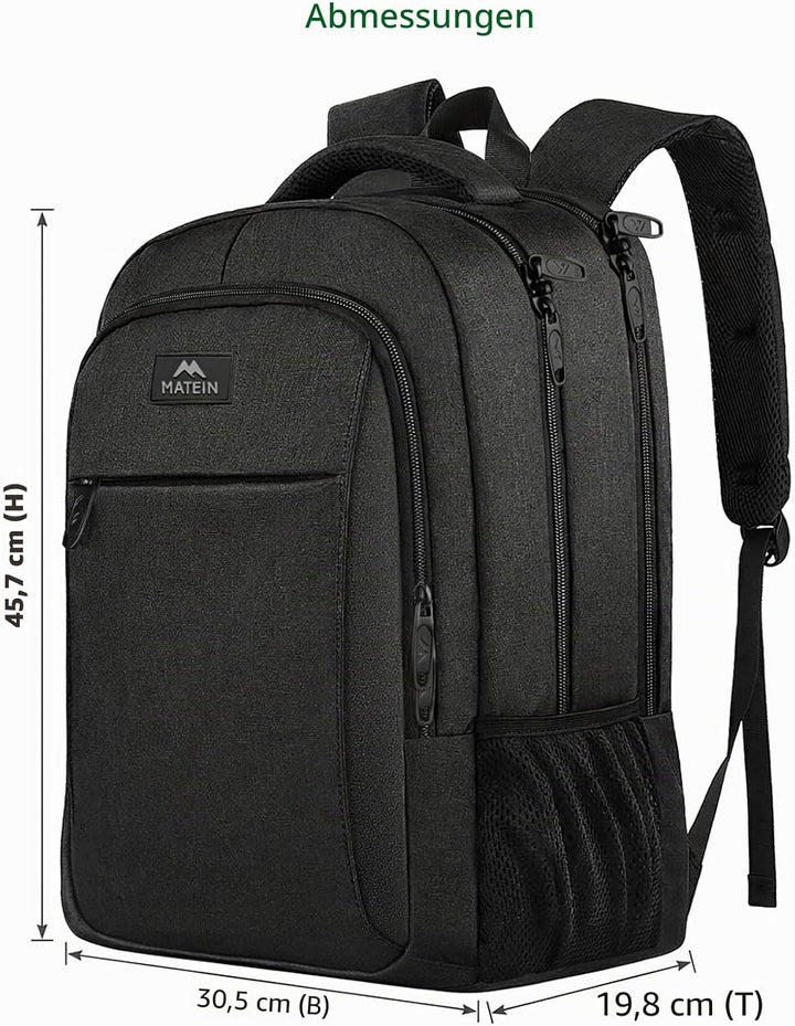 MATEIN Business Laptop Rucksack 15,6 Zoll Reise Laptop Tasche Rucksack mit USB Ladeanschluss Wassera