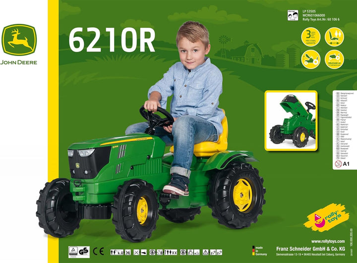 Rolly Toys 601066 - Traktor/rollyFarmtrac John Deere 6210R (für Kinder im Alter von 3-8 Jahre, Front